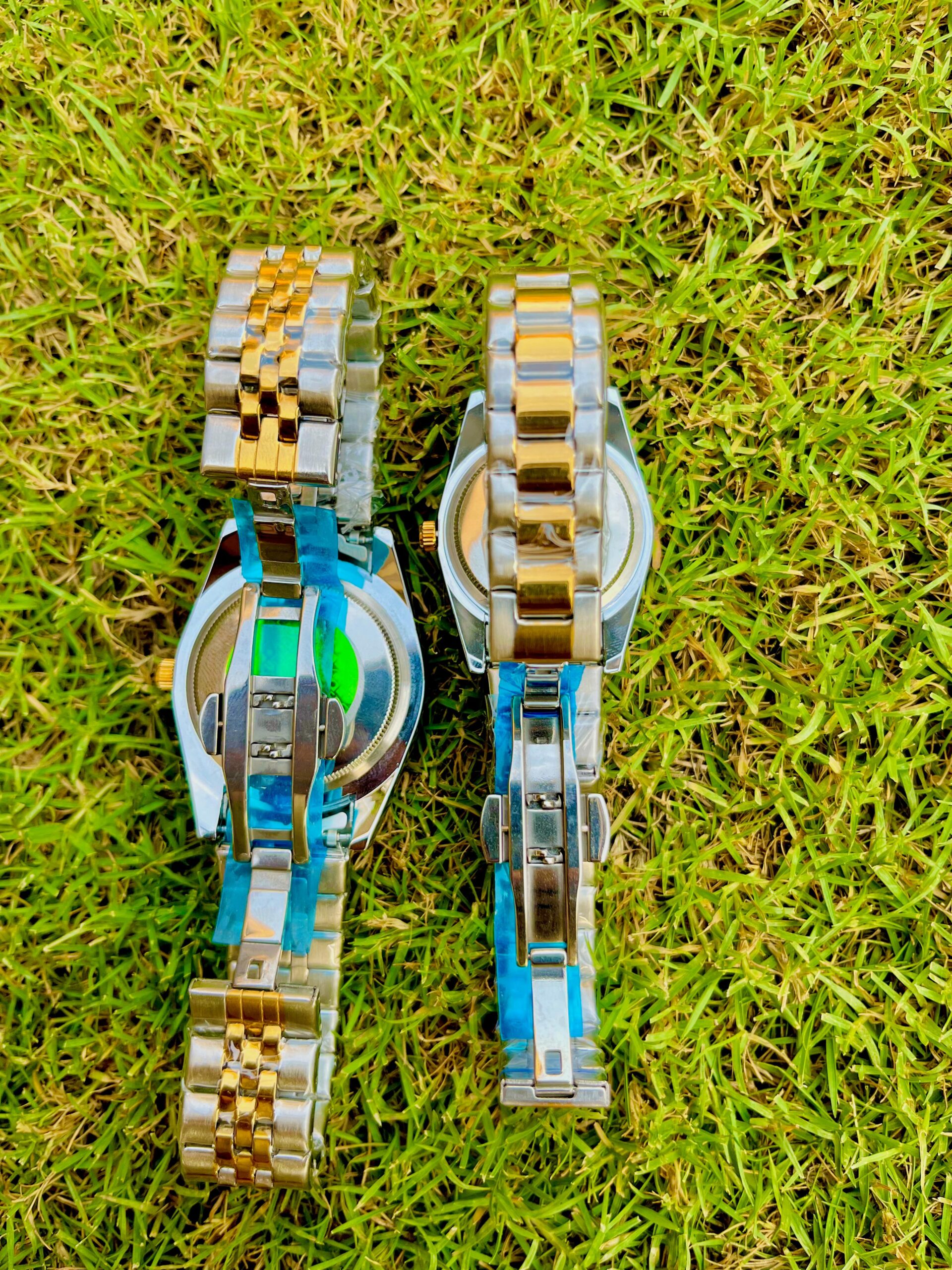 Couple Wristwatch Set – Two-Tone Gold & Silver | Diamond Markers | Date Display - Image 4