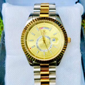 Two-Tone  Gold & Silver Stainless Steel | Day & Date Display | Quartz Movement